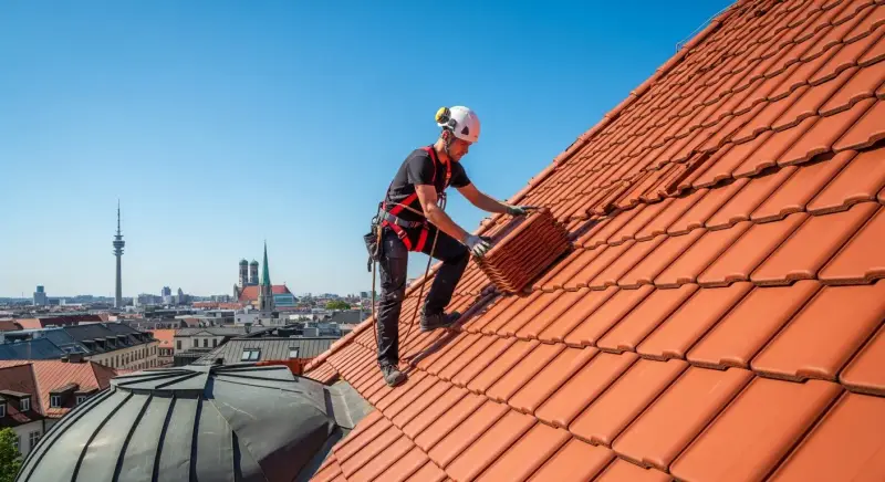 Dachdecker bei Reparaturarbeiten